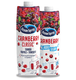Group pack shot of cranberry classic and cranberry no added sugar